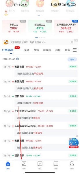 外盘行情查看教程1