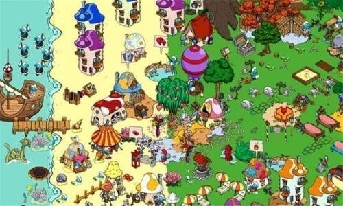 蓝精灵村庄中文版无尽小红豆版v1.54免费下载-蓝精灵村庄中文版免费下载